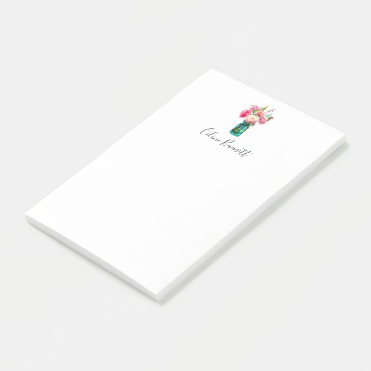 Peony Bouquet Gepersonaliseerd Post-it® Notes (Schuin)