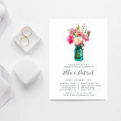 Peony Bouquet Rehearsal Dinner Invitation Kaart