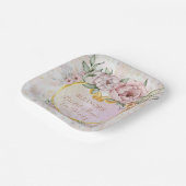 Peony Bouquet Vrijgezellenfeest Papieren Bordje (Gebogen)