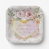 Peony Bouquet Vrijgezellenfeest Papieren Bordje (Voorkant)