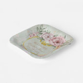 Peony Bouquet Vrijgezellenfeest Papieren Bordje (Gebogen)