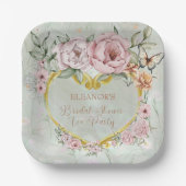 Peony Bouquet Vrijgezellenfeest Papieren Bordje (Voorkant)