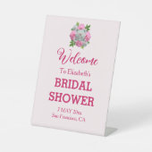 Peony Bouquet Vrijgezellenfeest Reclamebord Met Voetstuk (Voorkant)