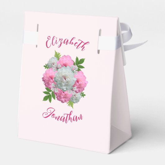 Peony Bouquet Wedding Bedankdoosjes (Achterkant)