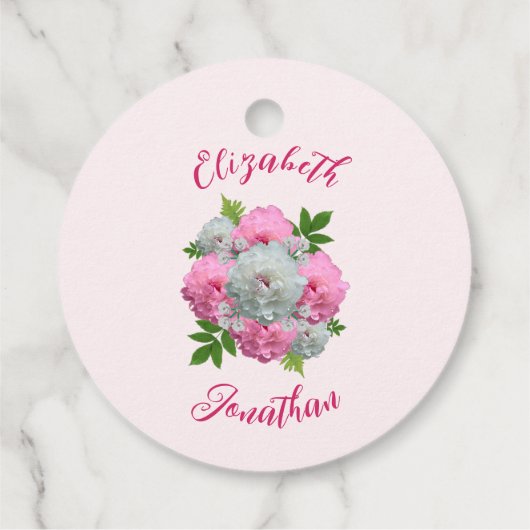 Peony Bouquet Wedding Bedankjes Labels (Achterkant)
