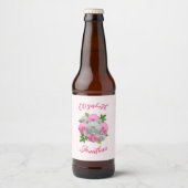Peony Bouquet Wedding Bier Etiket (Voorkant)