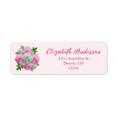Peony Bouquet Wedding Return Address Etiket (Voorkant)