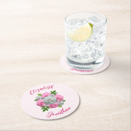 Peony Bouquet Wedding Ronde Kartonnen Onderzetter