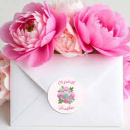 Peony Bouquet Wedding Ronde Sticker