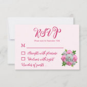 Peony Bouquet Wedding RSVP Kaartje (Voorkant)