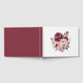 Peony Bourgogne Roze Waterverf Bloemen Huwelijk Gastenboek (Volledig)