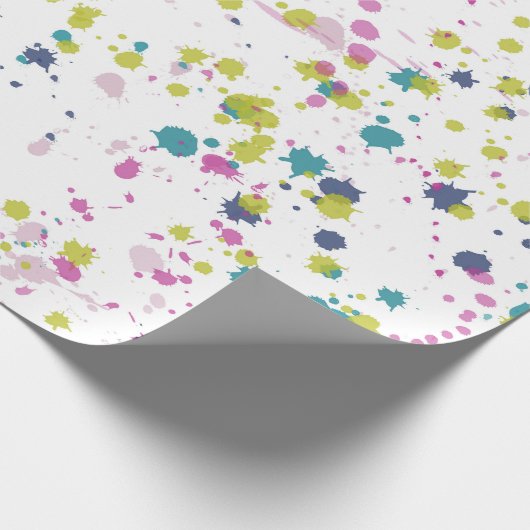 Peony Branch Splatter Wrapping Paper Cadeaupapier (Hoek)