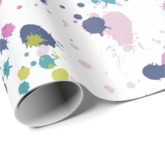 Peony Branch Splatter Wrapping Paper Cadeaupapier (Rol Hoek)