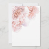 Peony bruiloft blush waterverf floral kaart (Achterkant)