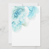Peony bruiloft dusty blue waterverf florale bruilo kaart (Achterkant)