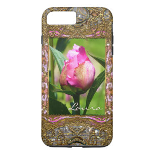 Peony Bud Monogram Girly VII iPhone 8/7 Plus Hoesje
