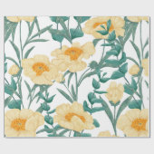 Peony Claire de Lune planten naadloos. hand Cadeaupapier (Vlak)