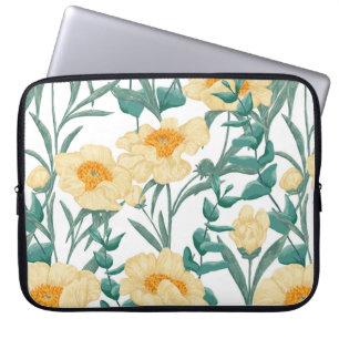 Peony Claire de Lune planten naadloos. Hand Laptop Sleeve