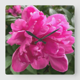 Peony Clock Vierkante Klok