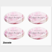 Peony close-up tekstvak boekplaat ovale sticker (Vel)