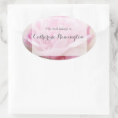 Peony close-up tekstvak boekplaat ovale sticker (Tas)