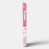 Peony, Coral Pink Damask Monogrammed iPad Air Case (Achterkant / Links)