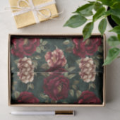Peony Dark Romantische Bourgogne Tissuepapier (Geschenk)