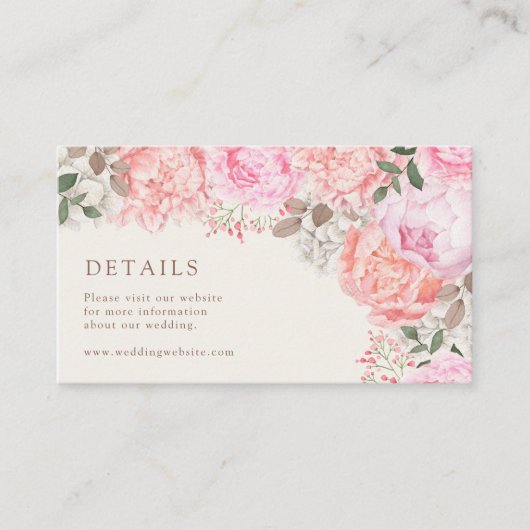 Peony Details Informatiekaartje (Voorkant)