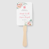 Peony Double Happiness Wedding Program & Timeline Handwaaier (Voorkant)