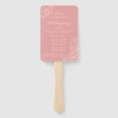 Peony Double Happiness Wedding Program & Timeline Handwaaier (Achterkant)