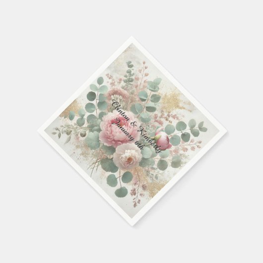 Peony Drama Licht Papier Cocktail Servetten (Hoek)