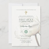 PEONY Eerste Heilige Communie Uitnodiging SAGE (Voorkant)