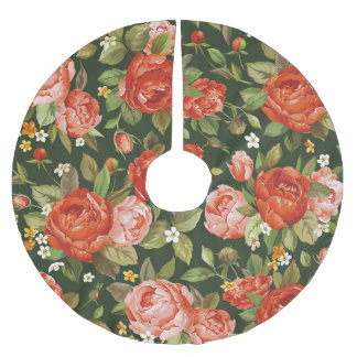 Peony Elegance: Grafisch bloemetjesbehang. Kerstboom Rok