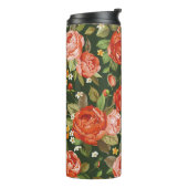 Peony Elegance: Grafisch bloemetjesbehang. Thermosbeker (Gedraaid links)