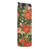 Peony Elegance: Grafisch bloemetjesbehang. Thermosbeker (Geroteerd rechts)