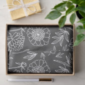 Peony Elegance met bewerkbare achtergrond Tissuepapier (Geschenk)