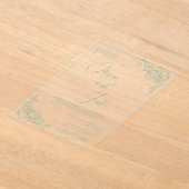 Peony Elegance Wedding Acryl Uitnodigingen (Laagn)