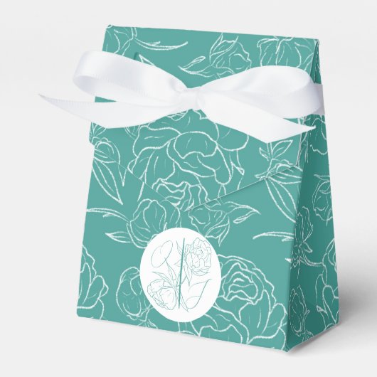 Peony Elegance Wedding Bedankdoosjes (Voorkant Zijde)