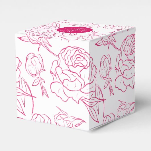 Peony Elegance Wedding Bedankdoosjes (Voorkant Zijde)