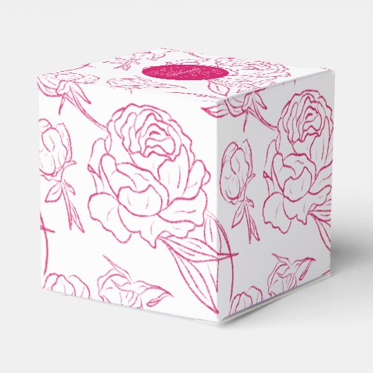 Peony Elegance Wedding Bedankdoosjes (Achterkant)