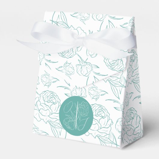 Peony Elegance Wedding Bedankdoosjes (Voorkant Zijde)