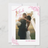 Peony Elegance Wedding Bedankkaart (Voorkant)