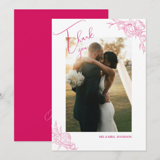 Peony Elegance Wedding Bedankkaart