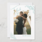 Peony Elegance Wedding Bedankkaart (Voorkant)