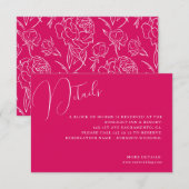 Peony Elegance Wedding Enclosure Kaart (Voorkant / Achterkant)