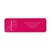 Peony Elegance Wedding Etiket (Voorkant)