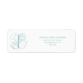 Peony Elegance Wedding Etiket (Voorkant)