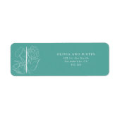 Peony Elegance Wedding Etiket (Voorkant)