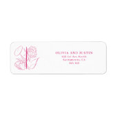 Peony Elegance Wedding Etiket (Voorkant)