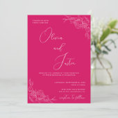 Peony Elegance Wedding Kaart (Staand voorkant)